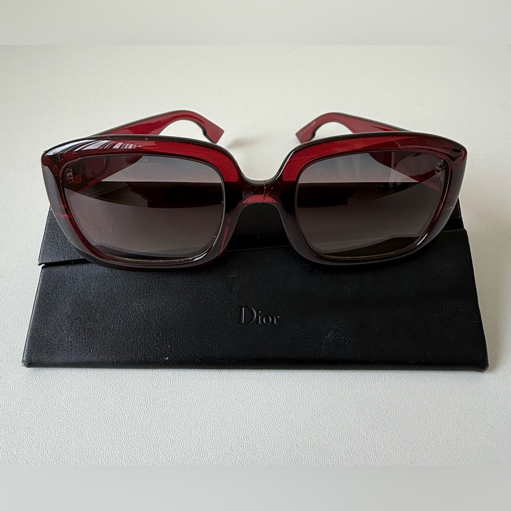 Dior Red Sunglasses with Gradient Lenses